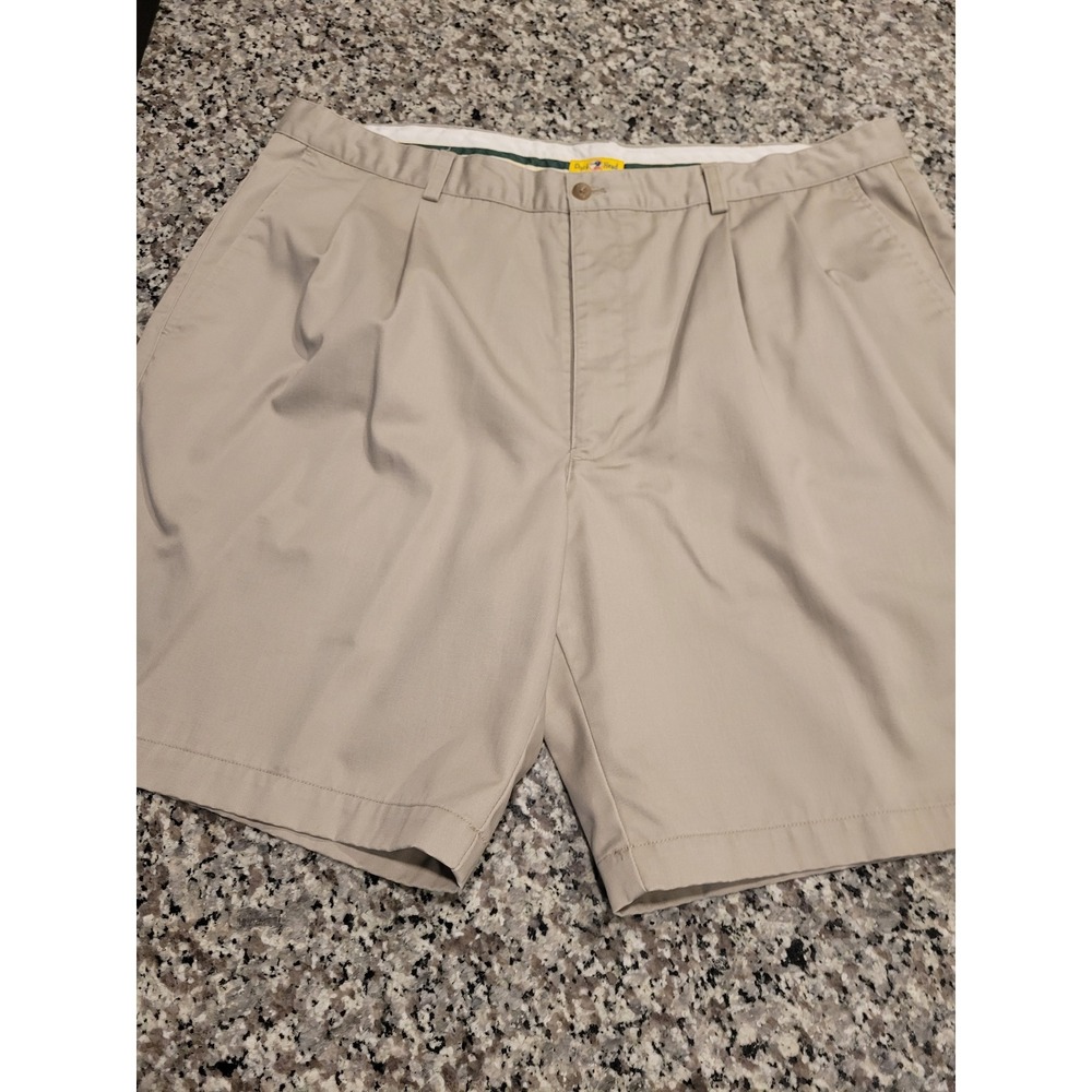 Duck Head Mens Pleated Chino Shorts Khaki Tan 100%‎ Cotton Size 42 Preppy Casual